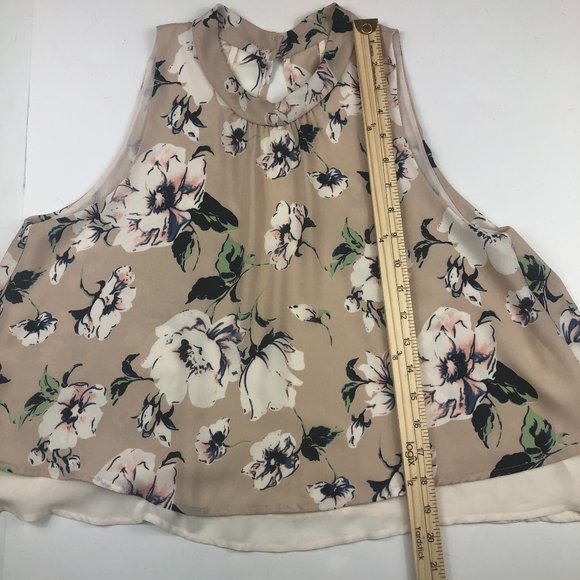 ASTR the Label Beachy Floral High Neck Crop Top Fairy Festival Summer Concert - Picture 10 of 13